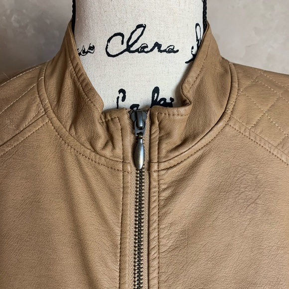 Tan Faux leather jacket - Picture 2 of 6